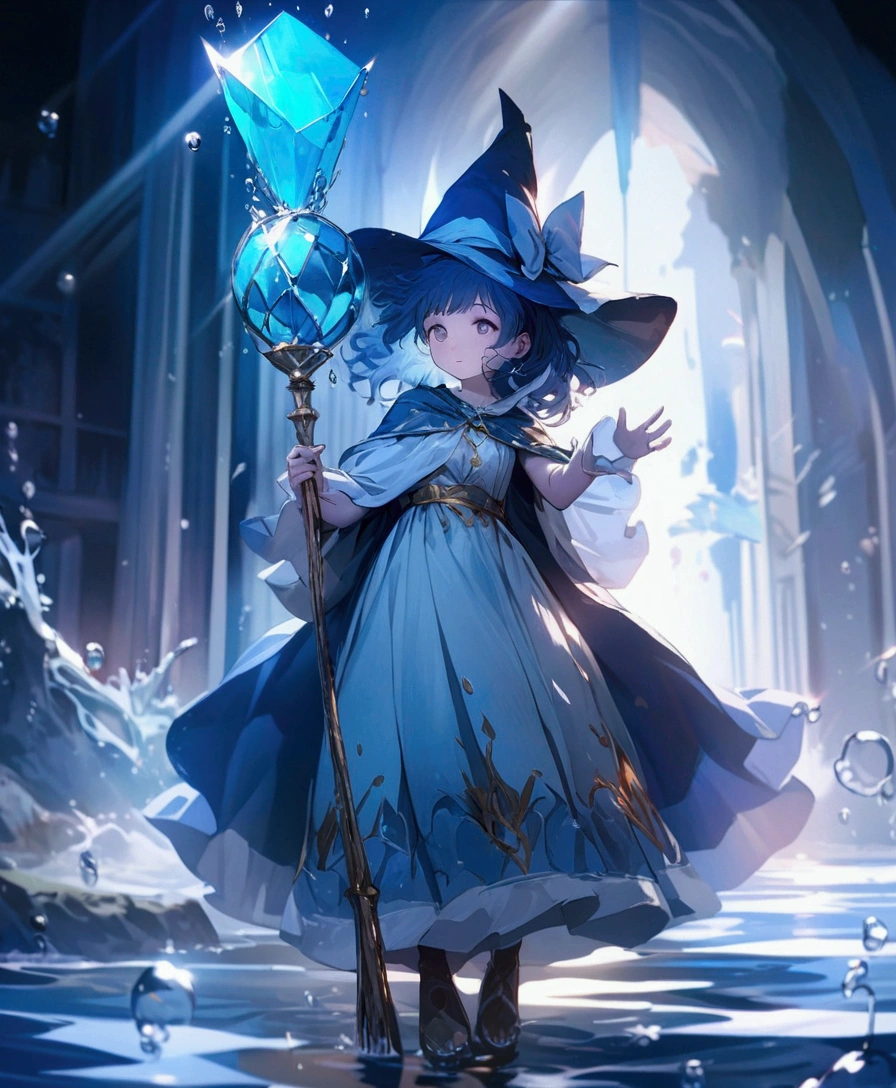 female (mage, age of 18, medium hair, blue hair, floating hair, ocean colored eyes, blue and silver robes, pale skin, serene face, glistening eyes) is conjuring water), (water is swirling around), beautiful underwater scene, colorful coral reefs, summery cool water flowing, (bubbles rising up, creating a prism effect), the noonday sun's rays penetrating the water, female is in an underwater cave. Normal hand, five fingers, detailed hand.
Quality: 4k, wallpaper of extremely detailed CG unit, masterpiece, high resolution, top-quality, top-quality real texture skin, hyper-realistic, increase the resolution, RAW photos, best quality, highly detailed, the wallpaper, cinematic lighting, ray trace, golden ratio.
Shot: Long shot, wide shot.
