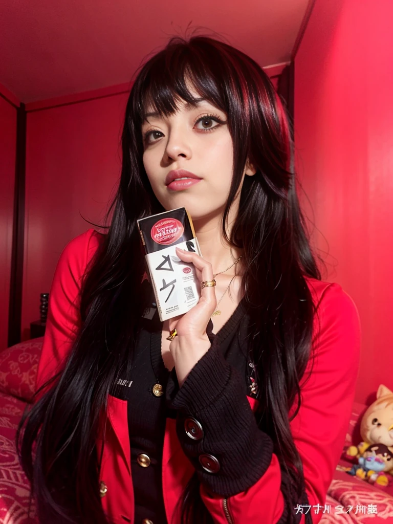 arafed woman with long black hair holding a box of chocolate, 1 7 - year - old anime goth girl, anime girl in real life, rin tohsaka, anime girl cosplay, style of junji ito, akane owari danganronpa, junji ito style, anime cosplay, sui ishida with black hair, cruel korean goth girl