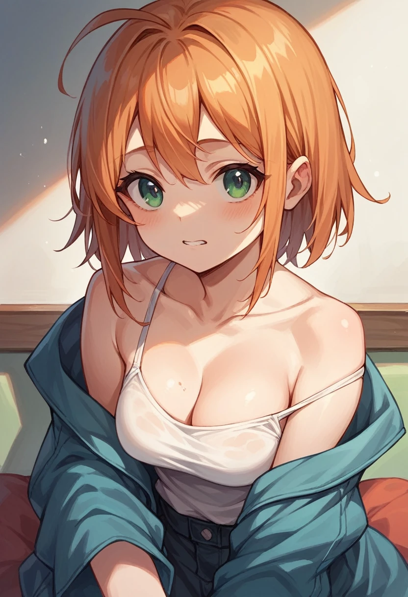 (Best Quality,masutepiece:1.2),(Anime style,Comic Core:1.1),1girl in,cute-style,Adorable,extremely detailed eye,extra detailed face,very detail hair,About Hipder,8K,resolution,Lustful face, big breasts, naked, sexy body