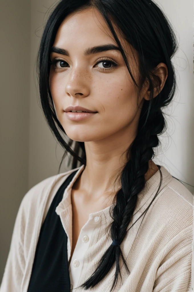 wife, freckle, black hair
