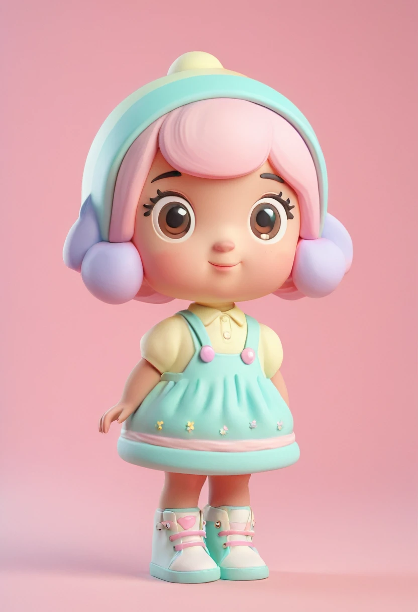 3D PVC model of a cute ., look at viewer, Soft, soft light, With soft pastel colors, 3D icon made from clay, 120 mm lens, 3D blender, Trending on Polycount, modular constructivism
