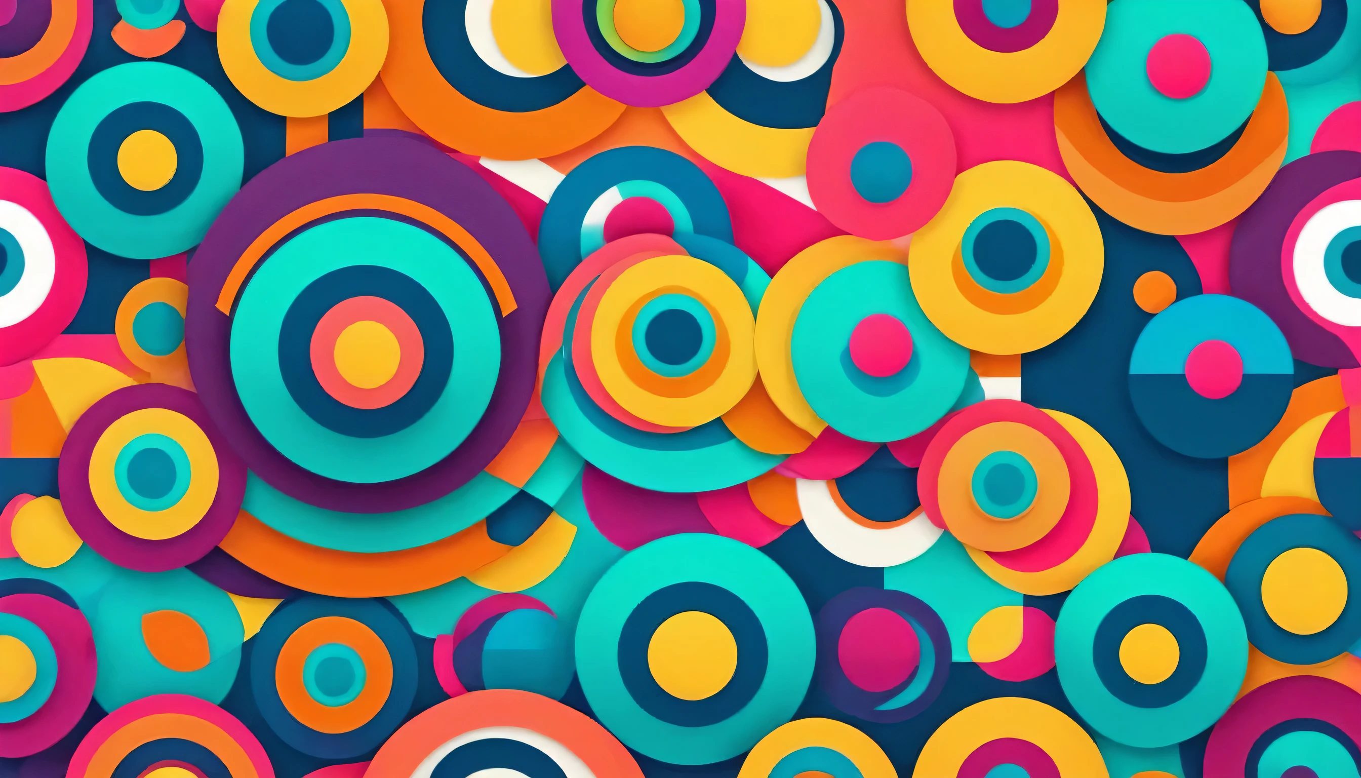 Design an abstract geometric pattern with vibrant colors and intricate shapes, suitable for modern interior décor or digital backgrounds.