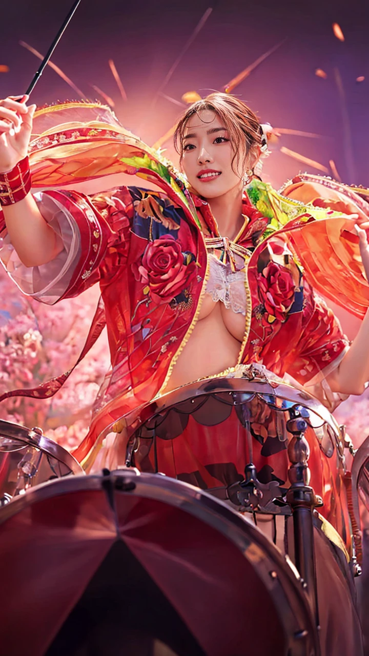 (photorealistic:1.5), [NSFW:1.1], A mesmerizing close-up of an alluring Japanese girl, featuring intricate and lifelike facial details, particularly her enchanting [symmetrical clear ultra beautiful eyes:1.5] and exquisite lips. (Her face is ultra cute and idol-like:1.5).She wears natural makeup.The girl's expression radiates a natural and youthful charm, emphasized by her long and voluptuous eyelashes. She is ladylike. Adorning her face is a fashionable, Short ponytail hairstyle that shimmers with a gentle sheen. Her flawless complexion resembles delicate porcelain, exuding an aura of graceful perfection. The symmetry and refinement of her facial structure accentuate her inherent beauty.

An illuminating big smile graces her countenance, capturing her cheerful and optimistic spirit. Her body possesses ideal proportions, boasting an ultra-slim and graceful waistline. Delicately slender hands and feet further highlight her elegance. (She is wearing a simple and cool transparent lace camisole:1.2).

The portrait is rendered in a photorealistic style, capturing every detail and evoking a sense of realism. The colors used are vibrant and lifelike, breathing life into the image. Soft and warm lighting envelops the scene, casting a gentle glow on the girl's captivating features. Every detail, from the intricate highlights to the subtle shadows, has been meticulously crafted to enhance the overall realism of the portrait. The level of detail is astonishing, allowing viewers to appreciate the fine nuances and textures of the subject.