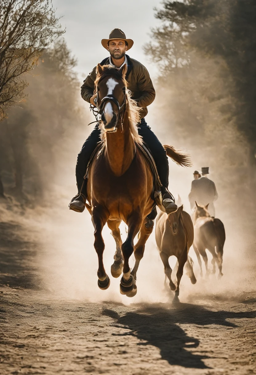 Man running with horse 