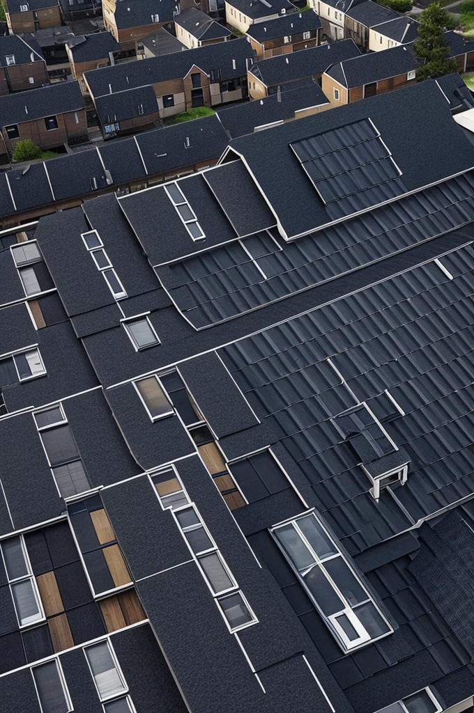 Generate an image of roofs with bottle caps