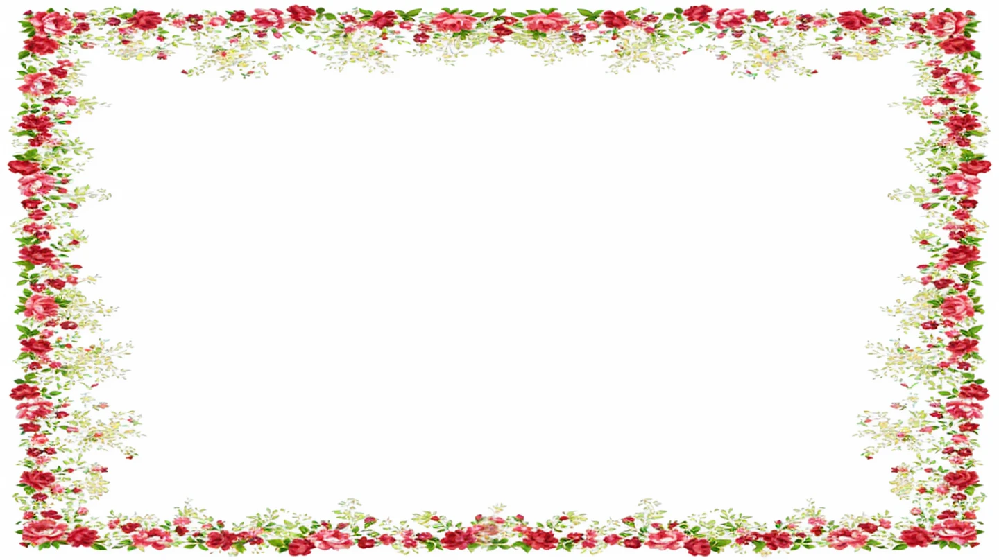 a square frame with red flowers and green leaves, White border and background, flower frame, Flower background, Pink background, white frame border, White border, White border frame, floral background, flowers in the background, Flower background, Isolated background, roses background, large White border, White background : 3, Natural flower background, isolated White background, white outline border