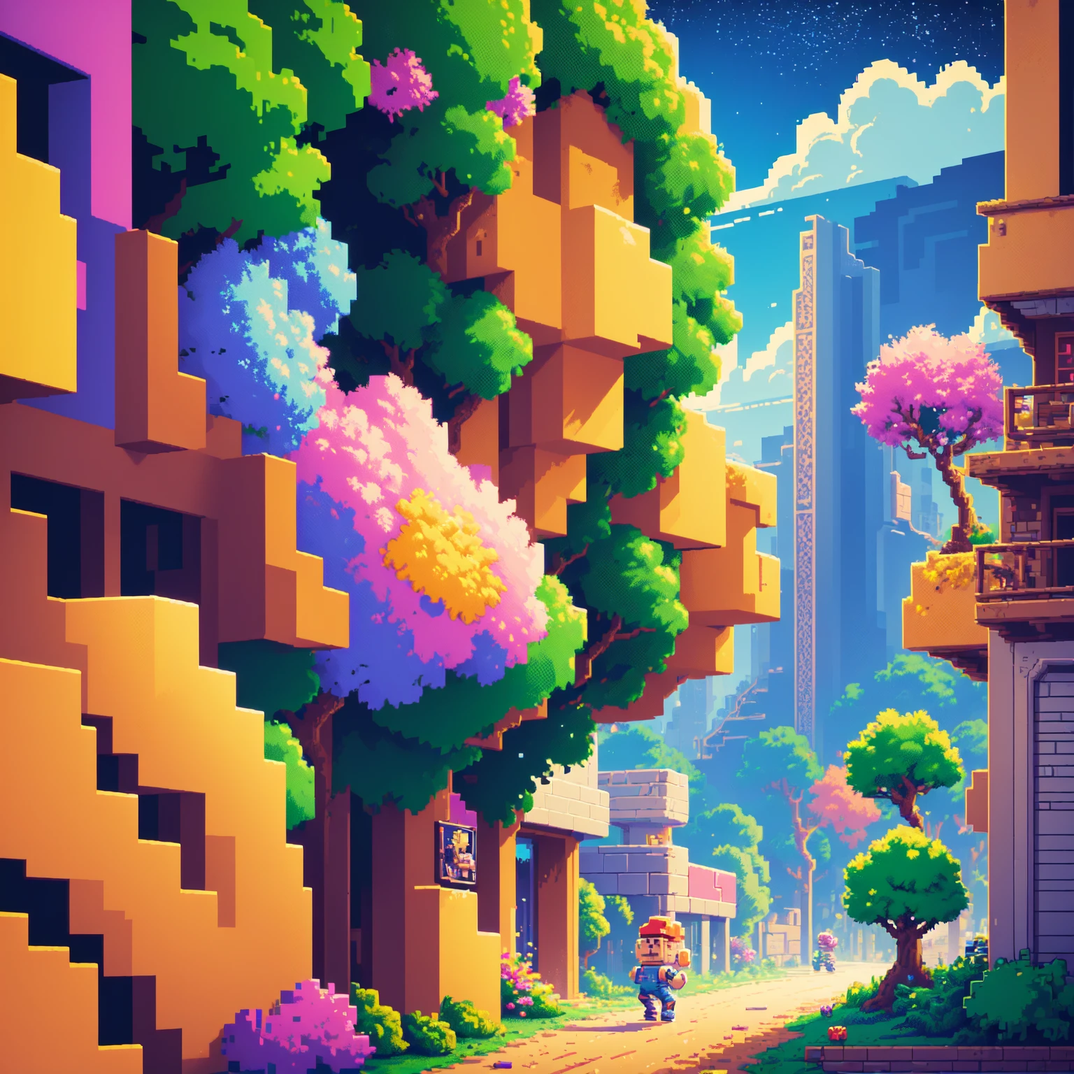 (best quality,4k,8k,highres,masterpiece:1.2),ultra-detailed,pixel art,retro gaming,vibrant colors,8-bit,low resolution,blocky characters,detailed environments,action-packed scenes,retro graphics,playful atmosphere,retro pixel sprites,8-bit sound effects,lively animations,retro gaming nostalgia
pov, street, night,