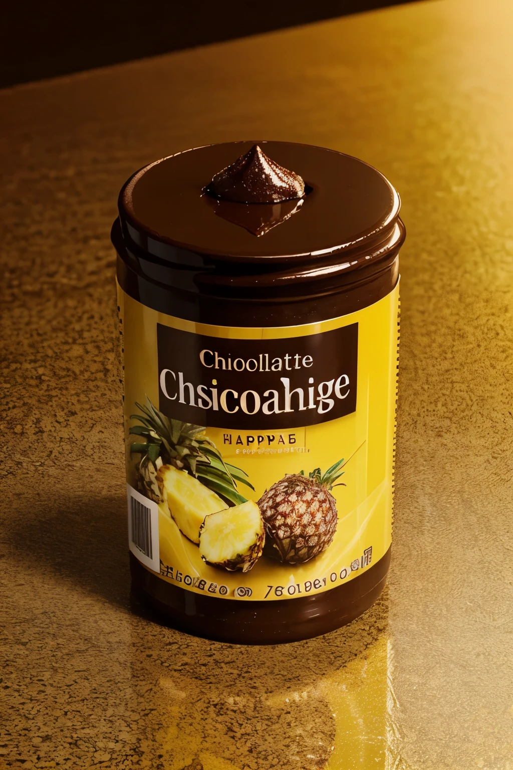 I want a chocolate wrapper that is filled with dehydrated pineapple that represents exquisite sweetness and sophistication called ChocoPi, a visual and tactile masterpiece, Carefully designed to reflect the very essence of the product it contains.

A packaging that dresses in warm and tropical tones, evoking the vibrant colors of ripe pineapple and indulgent chocolate while its subtle shine reflects the light like a sparkle of happiness.

By caressing the