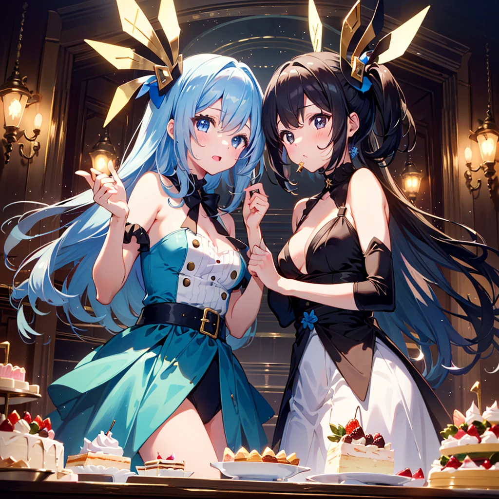 (best quality,4k,8k,highres,masterpiece:1.2),ultra-detailed,(realistic,photorealistic,photo-realistic:1.37),festive,joyful,celebratory,detail-oriented,girlish,eye-catching,long-wearing dress,twinkling tiara,beautifully adorned,ornate venue,colorful decorations,floral arrangements,delicious food,brightly lit ballroom,vibrant atmosphere,formal occasion,traditional ceremony,lively music,energetic dancing,amazing choreography,happy guests,big smiles,memorable experience,lasting memories,a day to cherish,coming of age celebration,Quinceañera