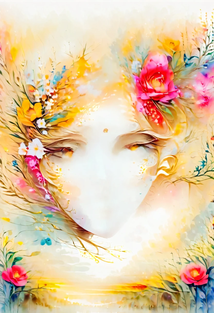 un potrait de beau visage de femme dans un art de style psychédélique.