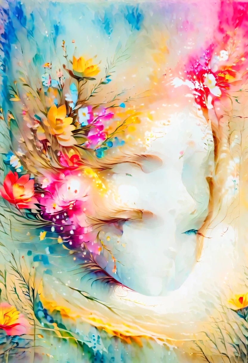 un potrait de beau visage de femme dans un art de style psychédélique.