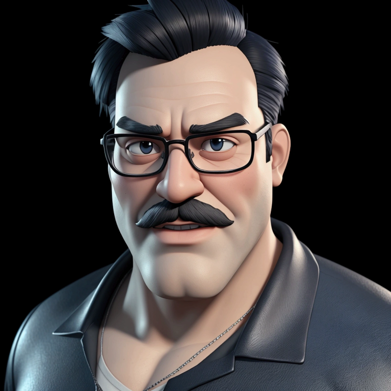 Cartoon character of a man in black glasses and blue shirt, white beard and black hair, animation character, stylized character, animation style rendering, 3d stylized, Arnold Maya rendering, Stylized 3D rendering, toon render screenshot, 3d character, 3d character, Stylized 3D rendering, 3D character rendering, cartoon character, Personagem de close up, character posing, (Pixar-style) (master part:1.2) (bokeh) (best qualityer) (skin detailed) (detailed texture) (8k) (Argilla) (cinematic lighting) (sharp focus
