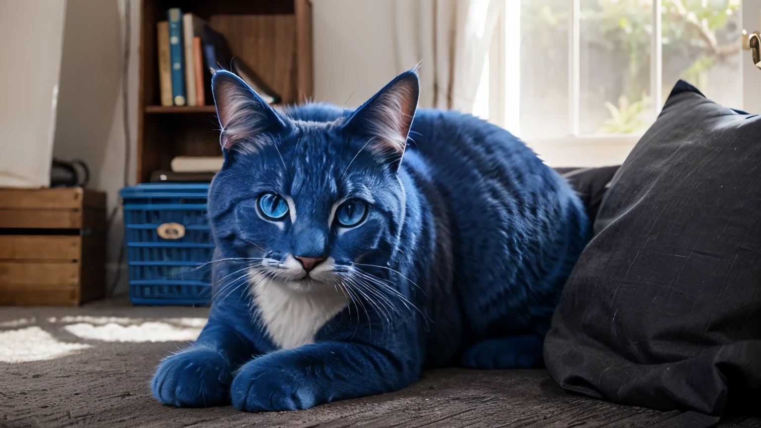 happy blue cat