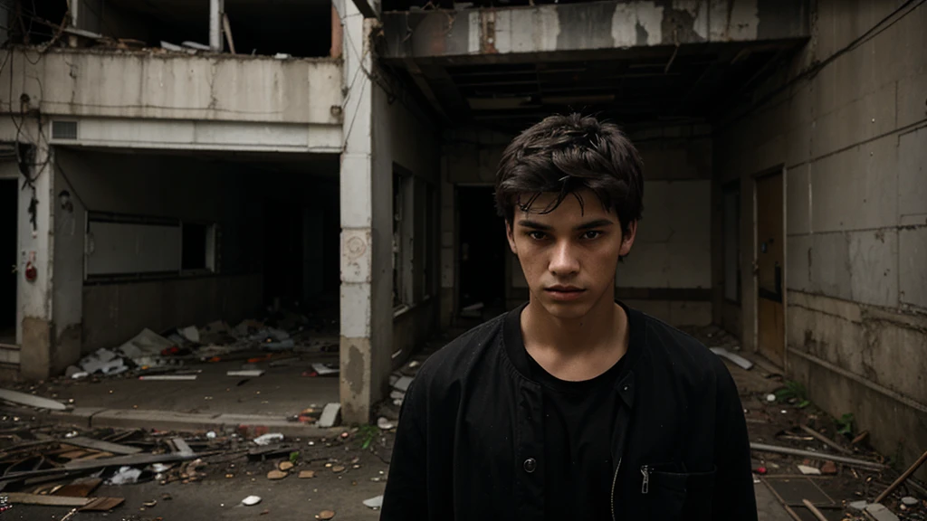 03 man 20 year old man, street thug, abandoned building, dark and scary