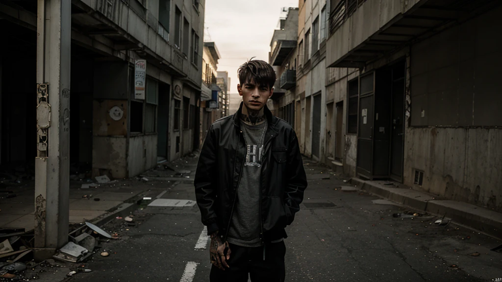 03 man 20 year old man, street thug, abandoned building, dark and scary