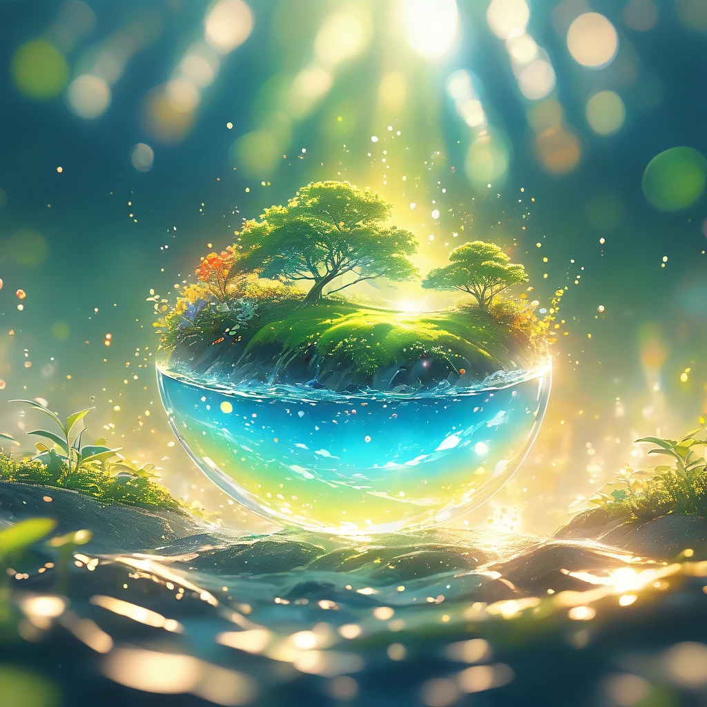 Very detailed, Super complex, Extremely precise, An island with a mysterious glow, Transparent full color, Holographic gloss and reflections, Pursuing the expressiveness of mysterious light, BREAK Mysterious Plant, Detailed and precise, Brightly colored fruits, The charm of fresh green, Meticulous and delicate brushwork combined with a beautiful balance of colors, BREAK Mysterious Rocks, Inorganic Silence, Detailed and realistic textures, The philosophy of loneliness, BREAK Mystical Water, High transparency, Fine and attractive liquid texture, The source of life, Absolute aesthetics beyond human rationality, Secret Beach, Tiny grains of sand, High quality sand, BREAK A magical island covered in mist, Mysterious accumulation, Mysterious light pours in, Dramatic cinematic lighting, Practical, Composition, Dynamic perspective, BREAK A work of art that depicts a mysterious island with extreme aesthetics, Super Retina, 