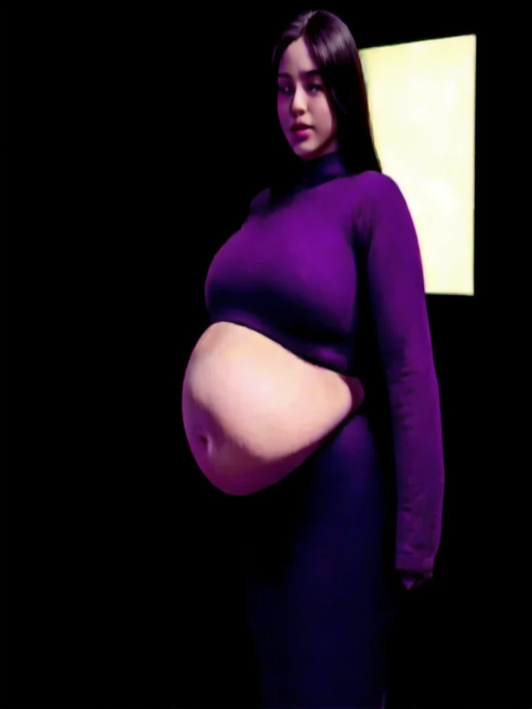 femme obèse dans un pull jaune et une culotte verte tenant une lampe, she has a round and big belly, her belly is big and round, corps thick, thick, her navel is exposed, belle femelle thickse, extremely plump, large stomach, hyperrealistic complete figure, fat belly, curved model, belly exposed, corps voluptueux, hanches les plus larges
