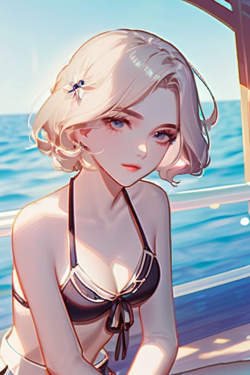((Лучшее качество)), ((шедевр)), (подробный), a girl in a bikini