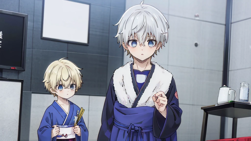 (masterpiece), best quality, expressive eyes, perfect face, cute anime boy, shota, cute, anime cutscene, siblings, domestic, kimono, big home