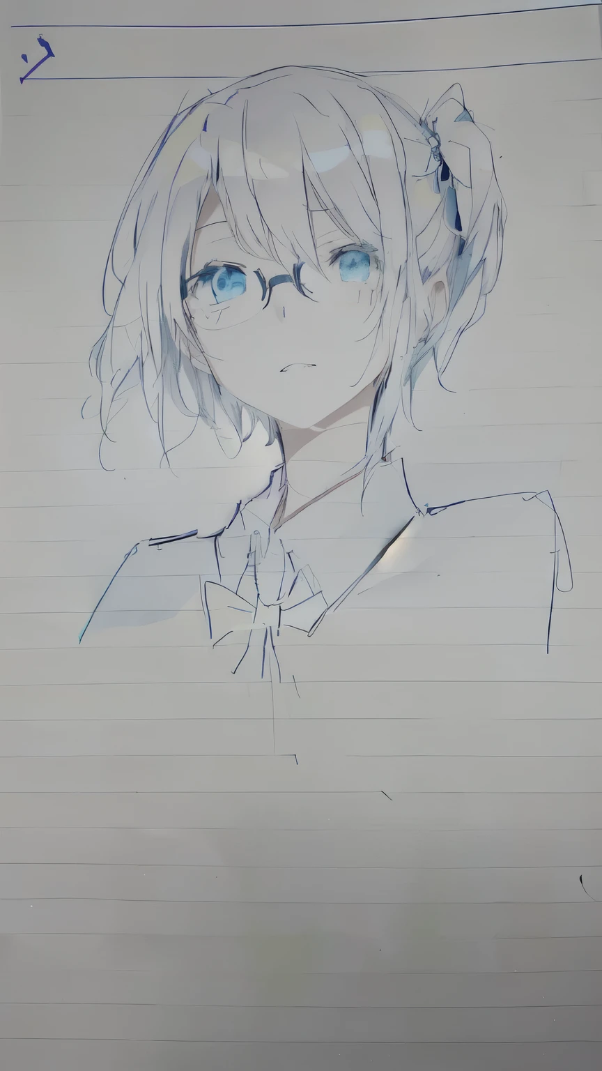 A drawing on paper of a girl wearing glasses and a tie, as an Anime characters, an Anime Drawings, inspired by Okumura Togyu, Anime characters, Young anime boys and girls inspired by Un'ichi Hiratsuka, Anime Sketch, Anime Shading), male Anime characters, Anime Drawings, Anime Girl, inspired by Munakata Shikō