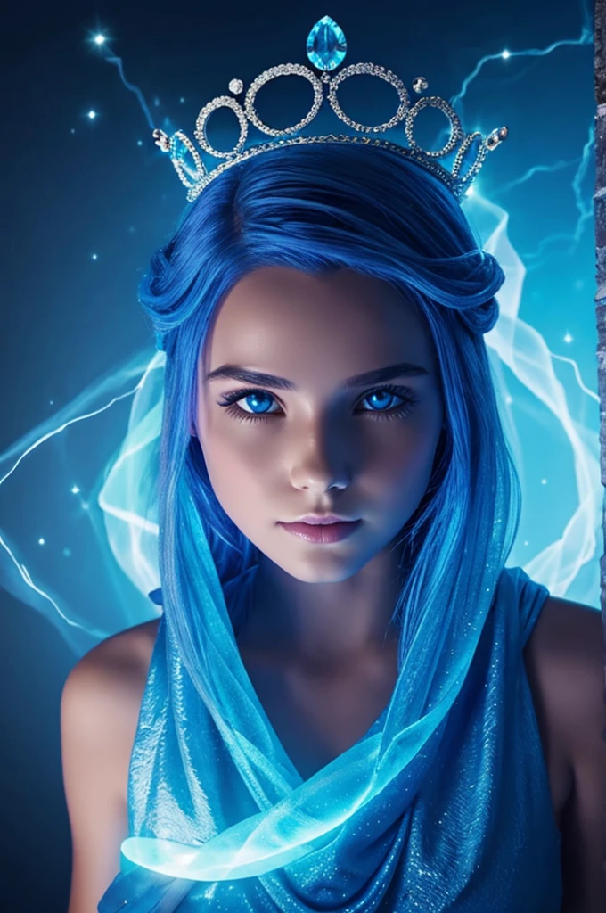 glowing blue magic crown