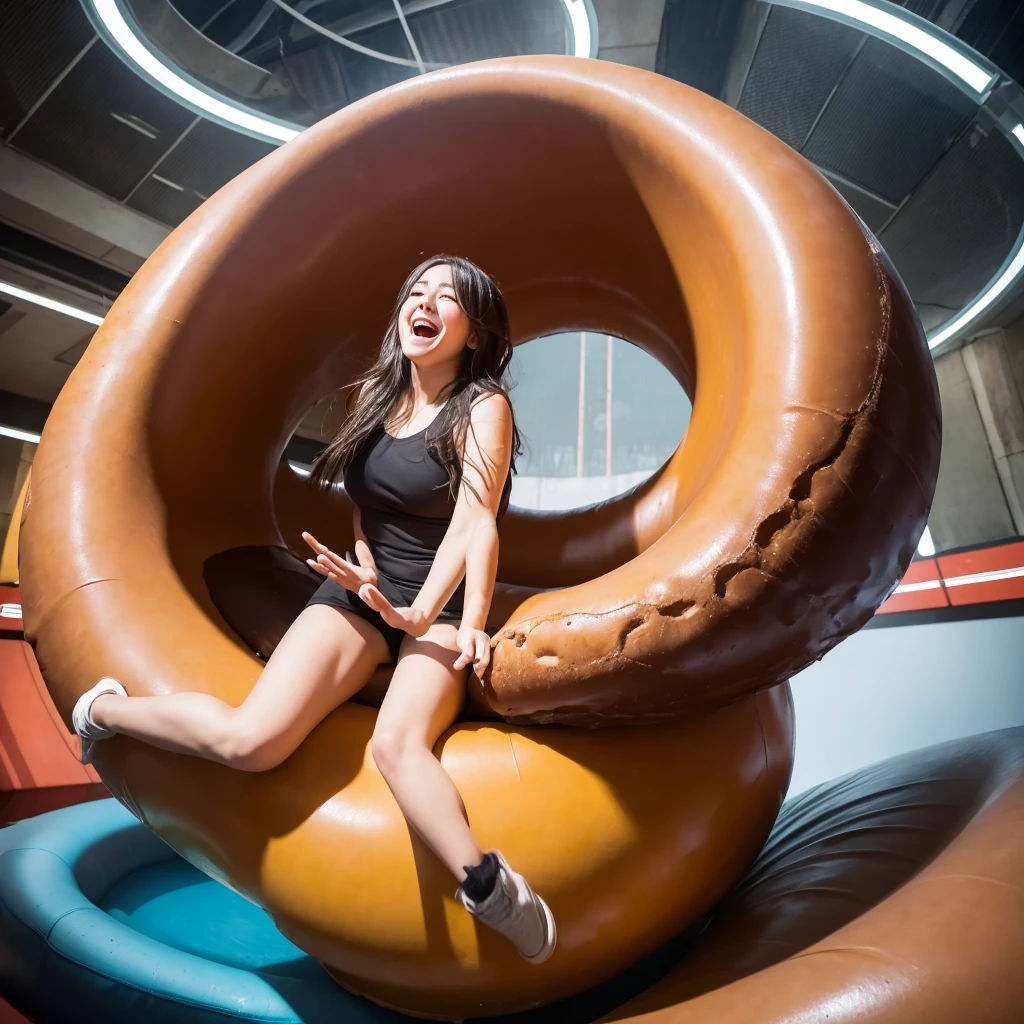 (Naked Madison Beer, massive vagina dildo insertion:1.8), (smiling:1.4), (standing, legs apart, gigantic shiny red chrome dildo in vagina:1.2), (ultra massive firm round fake breasts:1.9), (very skinny body:1.3), toned, abs, (masterpiece:1.2), (best image quality:1.2), (super sharp focus:1.3), (tiny waist:1.2), (super bright blue eyes:1.2), (perfect nipples, erect nipples), (leaning back), (very deep vaginal insertion:1.4), (stretched vagina), (totally naked:1.4), (black background:1.4), (low angle POV), (nothing in mouth:1.4), (nothing between breasts:1.4), (large ultra round fake tits, ultra round fake breast implants:1.8), (hands behind head:1.7)