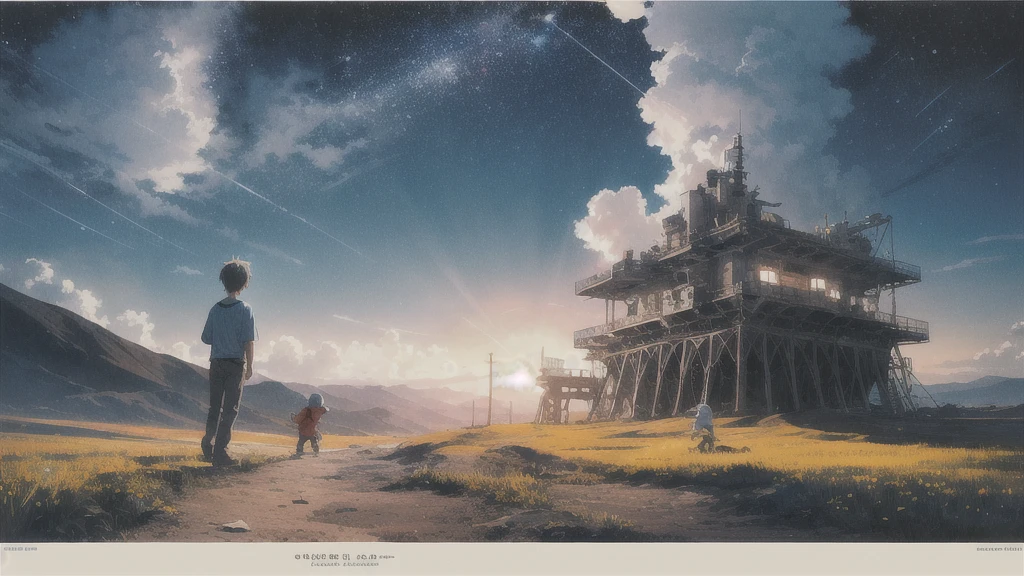 Summer vacation, Secret Base, Absurd, High resolution, Super detailed, (1 little boy:1.3),
Break Lomography, Analogue photography, Vibrant colors, Soft Focus, Light leakage, Dreamy atmosphere, Experimental charm, Nostalgic Charm BREAK Color Field Painting, large colored bands, abstract expressionism, Bold colors, Emotional impact, Atmospheric Depth, Minimalist Approach BREAK
, Space Exploration, Celestial Bodies, Astronomical phenomena, Scientific discoveries, otherworldly wonders