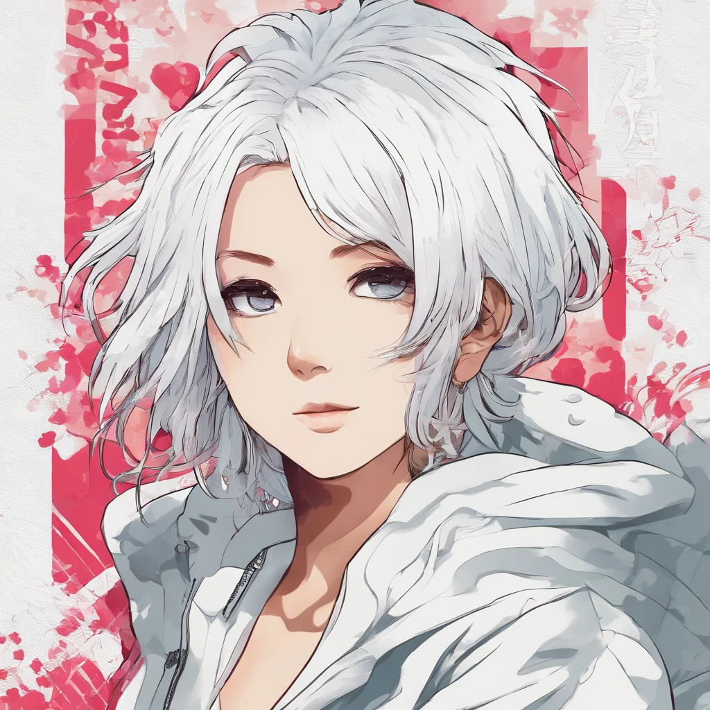 One with stylish white hair