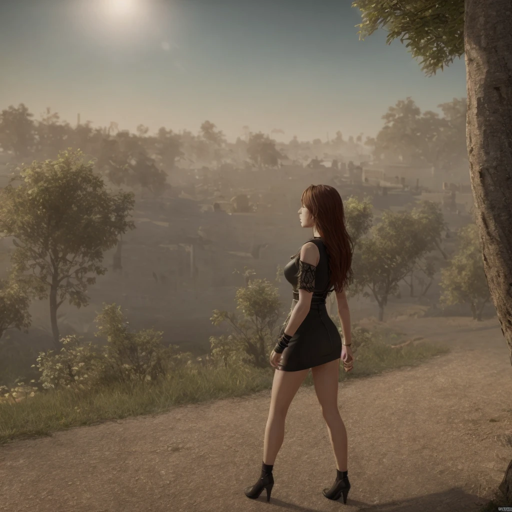 A medieval Goddess warrior fighting in the battlefield, dressed in black, laced dress, torn dress, full body, work of malediction and death, The Great One of the Night of Time, stand up and shout. Dominant pose. Realistic hands. Ball of fire in hand. [The character is surrounded by mist, evoking a mysterious and eerie atmosphere. The lighting is dark and atmospheric, with smoke adding a touch of sinister ambiance. Best quality image, HDR enhancement, showcasing the utmost level of detail and realism, full body shot:1.5]. [8K, Best Quality, Ultra High Resolution, (highly detailed CG unity 8k wallpaper), (best photo), cry, (best shadows), isometric 3D, octane rendering, ray tracing, highly detailed, (Best quality, 4K, 8k:1.2), absurdity, ultra detailed, (realistic, photorealistic, photorealistic:1.37), complex parts, HDR, (complex parts:1.12), (hyper detailed, hyper realistic, Soft lighting, spicy:1.2), (complex parts, Hyper detailed:1.15). Blurred foreground. (backlit), masterpiece, high quality, brightness, chromatic aberration, foggy smoke, shadows, contrast, clear sky, (warm hue, warm tone), high details, natural reflections]. (YES SFW)