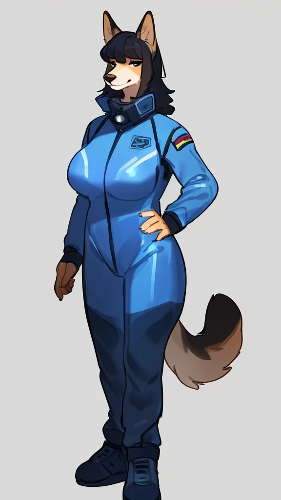 By bebebebebe, by lostgoose, by goonie-san, solo, female, canine, (((hair, doodle))), standing, (tail, snout, detailed eyes), standing, (french city), ((armani spacesuit)), adult, mature, big breasts
