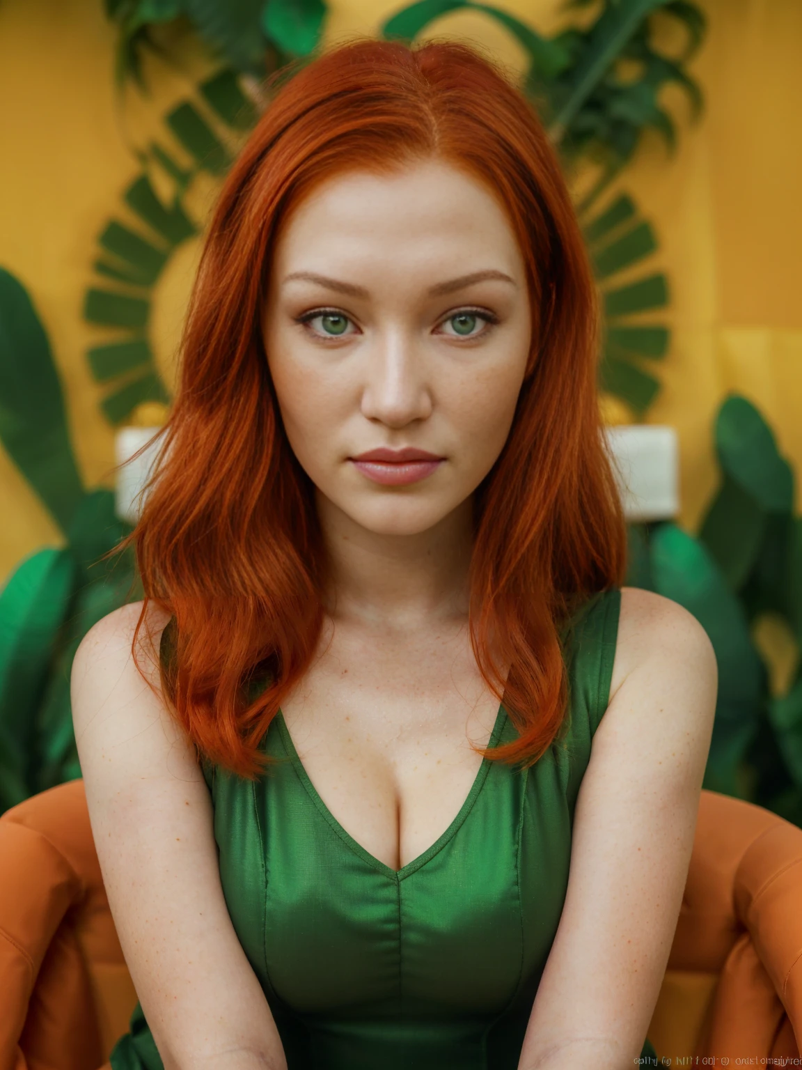 Sunshine ,Beaches ,Oranges ,Everglades ,Alligators ,Disney ,Keys ,Hurricanes ,Miami, Citrus,smile,suspicious glance,distrustful gaze,skeptical look,accusatory stare,blaming gaze,Asian eyes,Slanted eyes,Narrow eyes,Squinted eyes,Almond-shaped eyes,Orientally-shaped eyes,lord of the ring,elf,arwen,leg spread,sulphurous,lascivious, torrid, (bella hadid:1.1),look towards the viewer,beautiful detailed face,beautiful detailed body,long red hair,ginger, red head ginger,long red-haired girl with green eyes,realistic photo,highres,ultra-detailed,photorealistic,vivid colors,bokeh, concept artists,green eyes, long red hair,ginger,red head ginger,best quality, 4k, 8k, highres,masterpiece:1.2, ultra-detailed,realistic, photorealistic, photo-realistic:1.37, girl with green eyes and long red hair, stylish makeup, perfect lighting, glamorous pose, a close up of a woman with red hair, with red hair and green eyes, red head, red hair, she has red hair, red girl, red hair girl, with red hair, red hair and attractive features, brilliantly colored, red hair goddess, red hair girl
