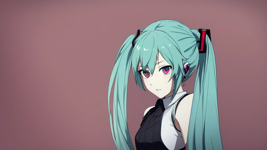 masterpiece, Awesome girl, Cold Face, Expressionless, Pale pink lips, Calm, intellectual, Eye details,Hatsune Miku,Singing,clothes,cool,It&#39;s about to start moving,The background is amazing
