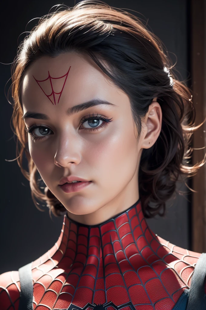 A photograph of Spider-Man, without mask, the 20s, bonitas, face detailed, looking at the camera, portraite, 8k hd, high qualiy