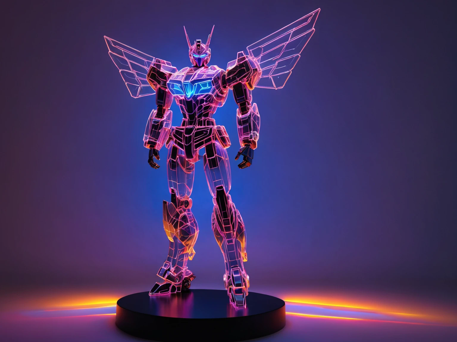 transparent Transformers, ((transparent, light-painted, wireframe rendering, contour light)),cyberpunk,neon light