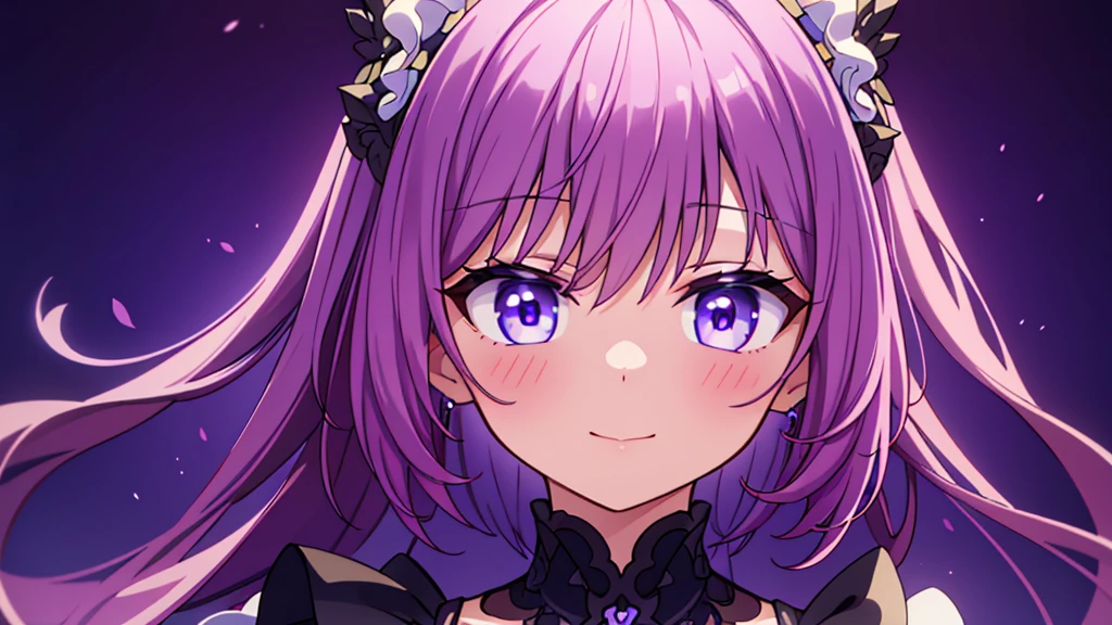 ((best quality)), ((masterpiece)), (detailed), 1 girl , purple hair , short hair , purple eyes, wearing maid uniform , standing, portrait , medium size Brest, full maid uniform, only upto shoulders , lovestruck expression, looking at viewer, slight blush , delicate , sitting , half body portrait , smiling , happy, in love , cute looking, perfect face, detailed, masterpiece, 4k , ultra high quality , Cinematic Lighting, ethereal light, intricate details, extremely detailed, incredible details, full colored, complex details, insanely detailed and intricate , extremely detailed with rich colors. masterpiece, best quality, HDR, looking at the camera , dark Fantasy background , Representative, fair skin, beautiful face, Rich in details High quality, gorgeous, glamorous, 8k, super detail , detailed lines