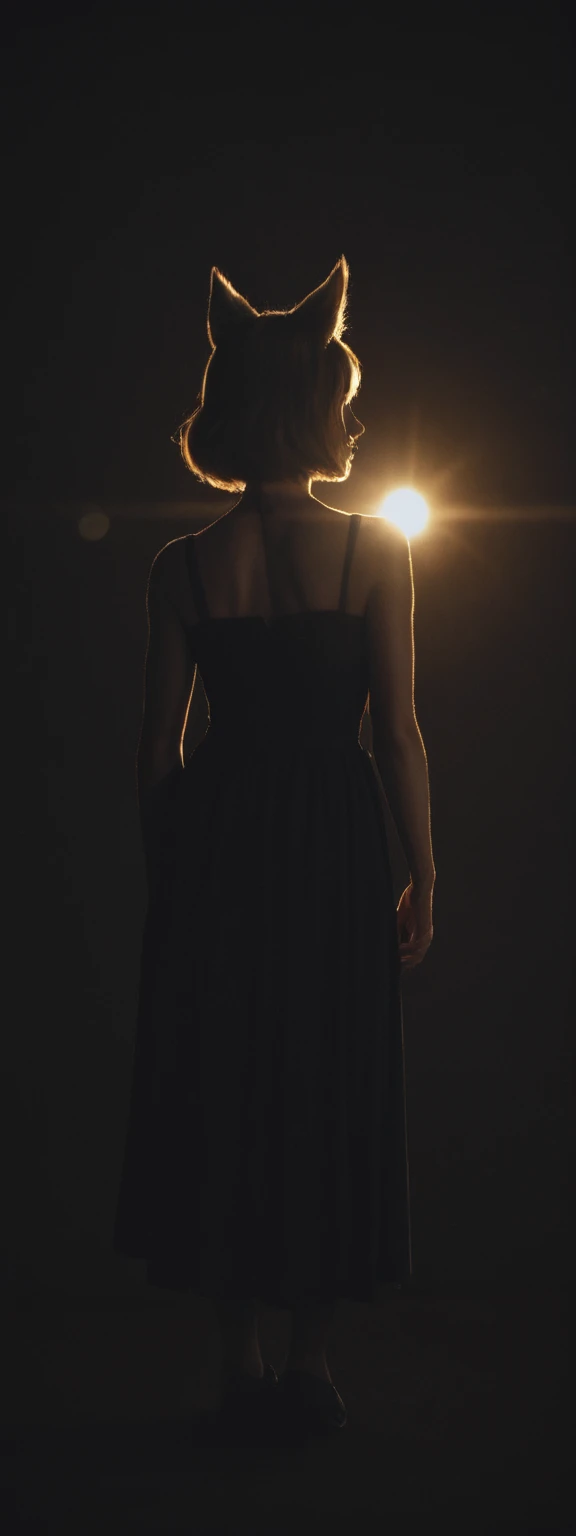 cinematic film, Realistic photograph,realistic, score_9, score_8_up, score_7_up, score_6_up,
1girl, solo, from front, full body, Ahri \(league of legends\), black background, makeup, sidelighting, backlighting, glowing, ,shallow depth of field, vignette, highly detailed, high budget, bokeh, cinemascope, moody, epic, gorgeous, film grain, grainy,