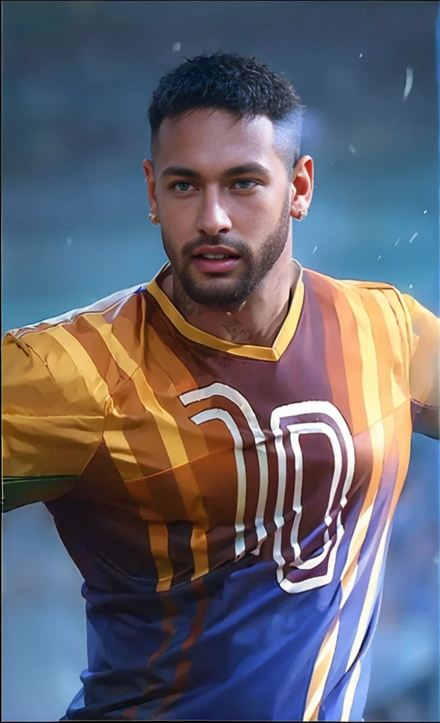 (photorealistic:1.4), best quality, masterpiece, ultra high res, 1man, (detailed face:1.2),(finely detailed beautiful eyes:1.2) , (detailed hair:1.2), (detailed clothes:1.2), 4k, (detailed color:1.2),Depth Of Field, VFX, neymar brazil face