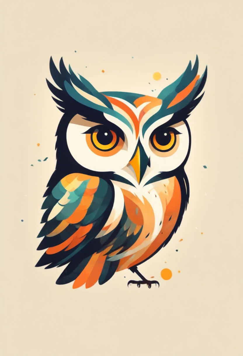 t-shirt design, impressive painting of a owl, a detailed painting by Petros Afshar, shutterstock contest winner, environmental art, detailed painting, outlined art, 2d game art, isolated background for logo