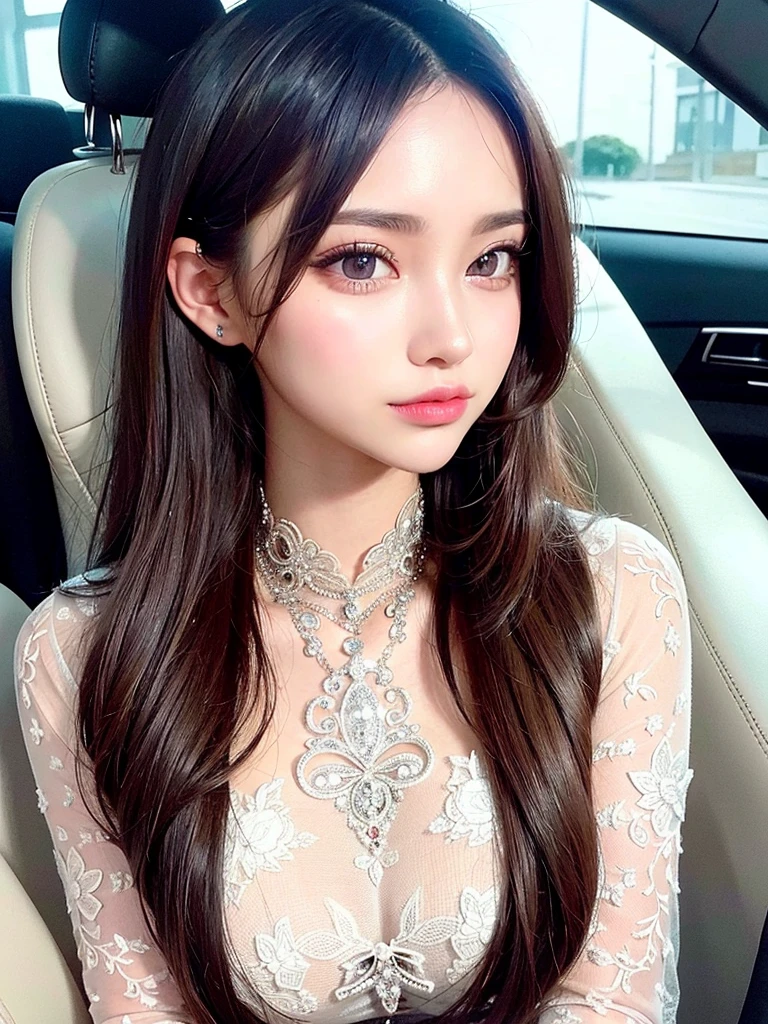 beautiful detailed eyes, beautiful detailed lips, extremely detailed eyes and face, long eyelashes, 1girl, boyfriend, inside car, selfi, instagram story, photorealistic, 8k, masterpiece, cinematic lighting, vibrant colors, romantic, intricate details, natural lighting, high quality, hyper detailed