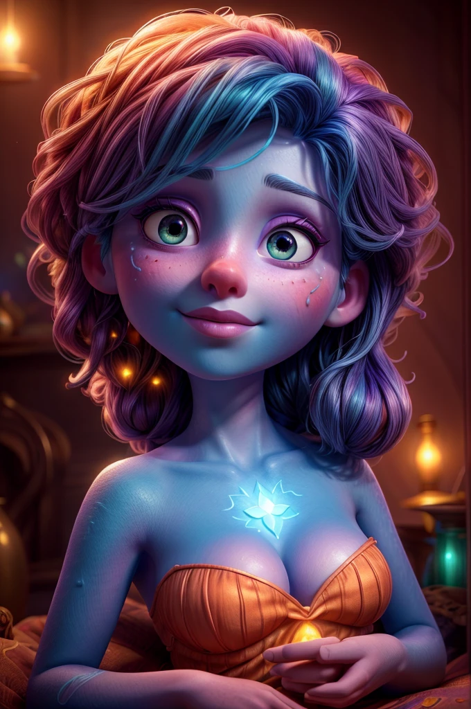 A woman lying down, watching her spirit leaving her body, colorful, with fantasy effect, magical energy, spiritual dimension, an astral body around the physical body, detailed face, beautiful detailed eyes, beautiful detailed lips, extremely detailed face, long eyelashes, oil painting, digital art, octane render, highly detailed, photorealistic, 8k, masterpiece, cinematic lighting, dramatic lighting, glowing aura, ethereal, surreal, mystical, vibrant colors, warm color palette