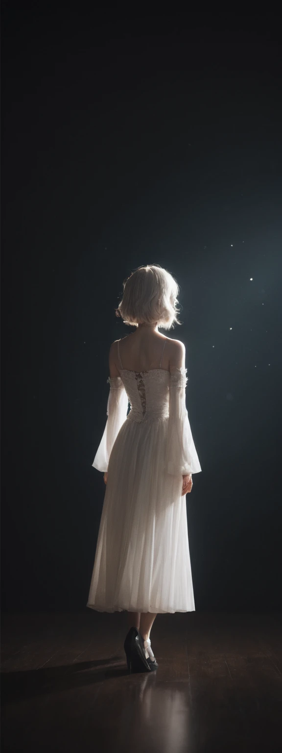 cinematic film, Realistic photograph,realistic, score_9, score_8_up, score_7_up, score_6_up,
1girl, solo, from front, full body, Paimon \(genshin impact\),, black background, makeup, sidelighting, backlighting, glowing, ,shallow depth of field, vignette, highly detailed, high budget, bokeh, cinemascope, moody, epic, gorgeous, film grain, grainy,