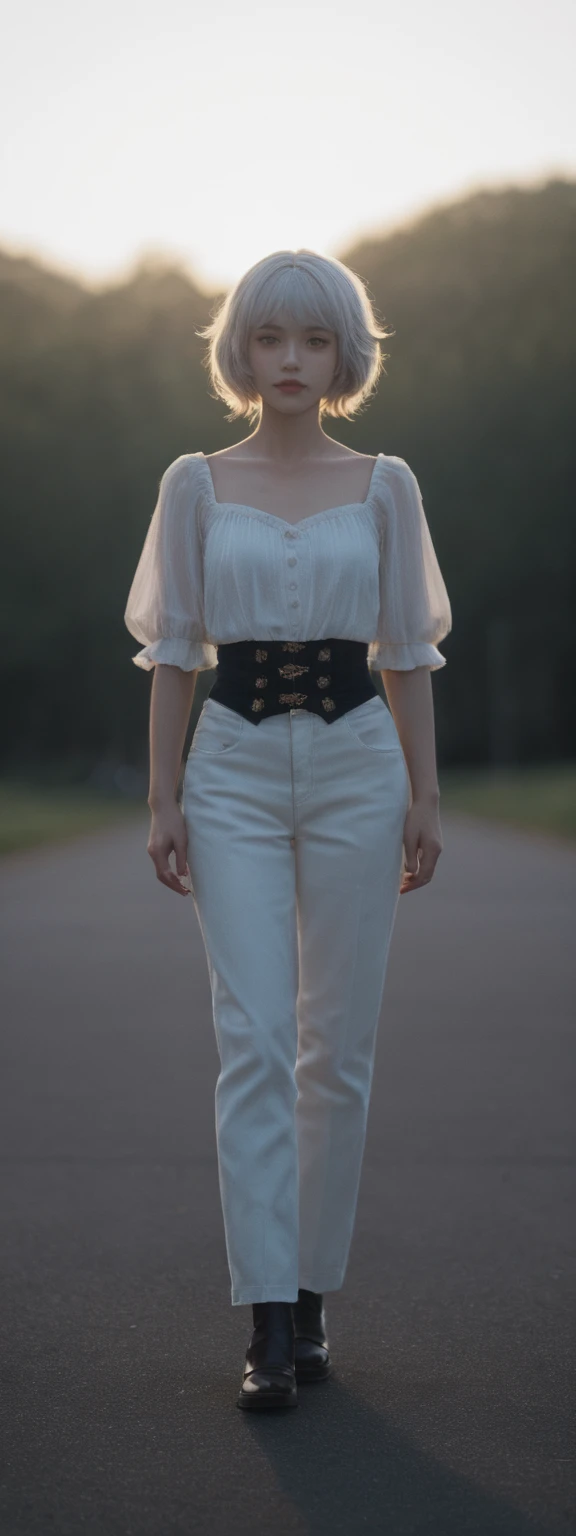 cinematic film, Realistic photograph,realistic, score_9, score_8_up, score_7_up, score_6_up,
 1girl, solo, from front, full body, Jean  \(genshin impact\),, black background, makeup, sidelighting, backlighting, glowing, ,shallow depth of field, vignette, highly detailed, high budget, bokeh, cinemascope, moody, epic, gorgeous, film grain, grainy,