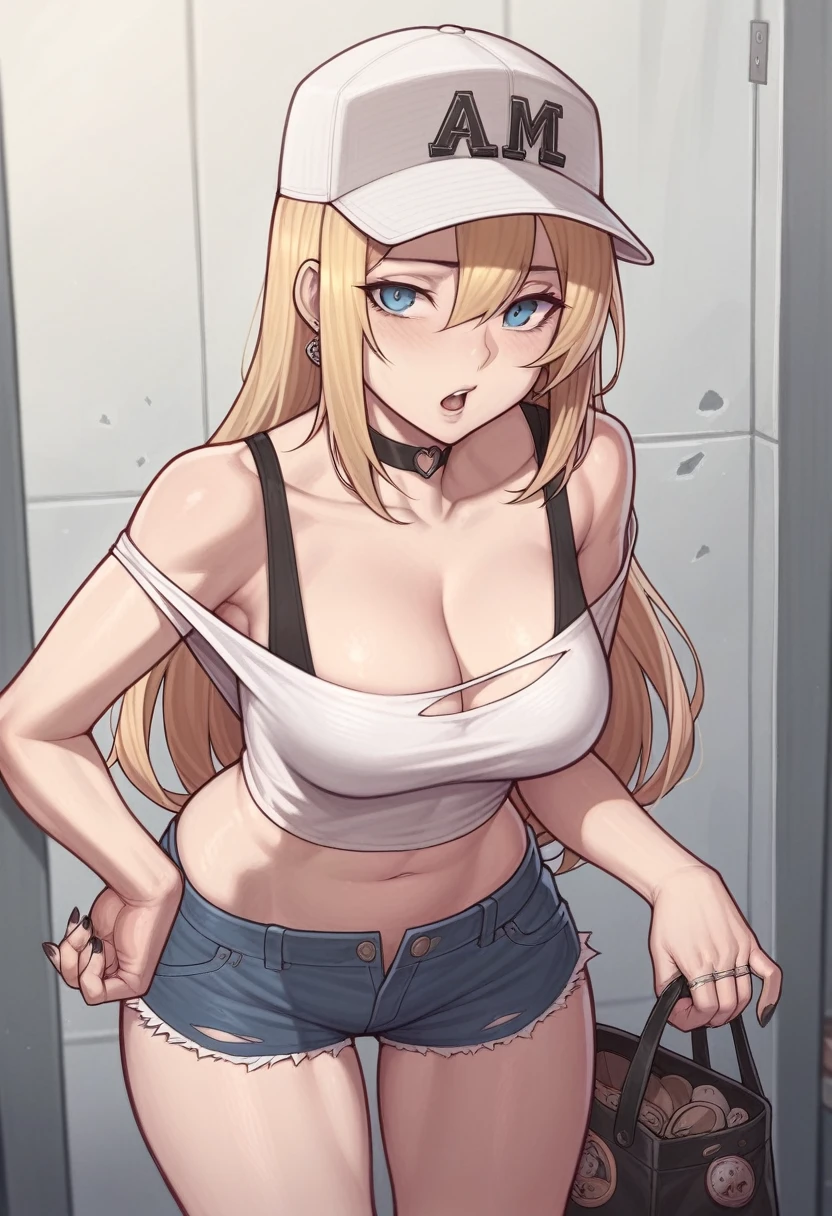 Huge breasts、Long chest、Cleavage、blush、Sweat、In the heat、Pokemon Lusamine, Blonde, Green Eyes, Hair on one eye, Long Hair, Multicolored Hair, Striped Hair, very Long Hair,、(The whole body is visible)、(White camisole dress)、Troubled face、Sit on the bed、Half-closed eyes、
{Highest quality}, {so beautiful}, {Very detailed}, {Best illustrations},Handjob、Big penis、From the side、Standing man