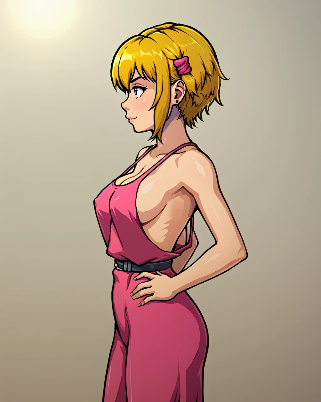 girl showing breasts side view