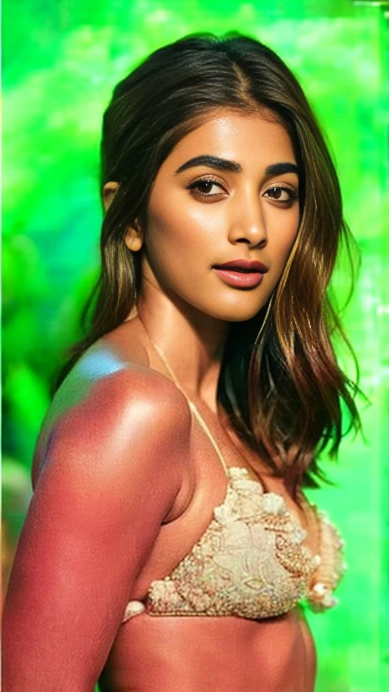 No make up,body facing viewer,(( front view)), (showing navel), medium breast,cold temperature,close up photo of semi ????? Pooja hegde,((cotton bikini)), frest,intricate details, cold room, lean eyebrow, pooja hegde,pooja1, kodak, looking at viewer,detailed background,((cool)),free messy hair style