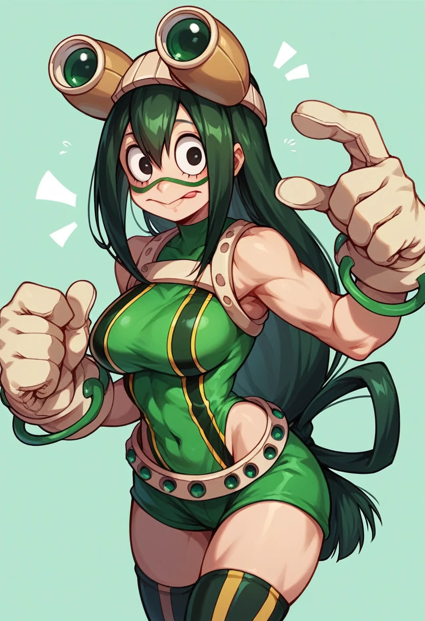 Beru Asui de My Hero Academia, Tsuyu Asui&#39;s mom, My hero in Acedemia style., Wide hips, long tongue, Open mouth