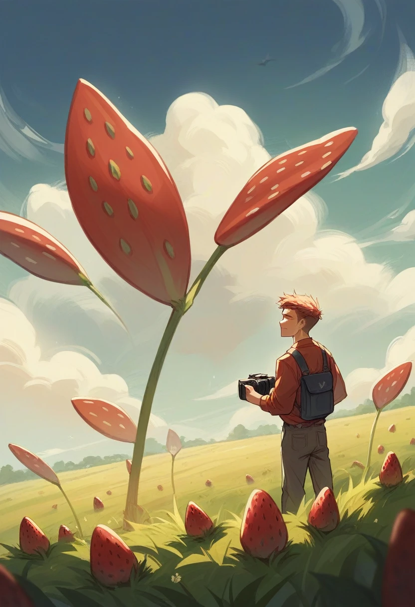 A fields of strawberry, background texture and detail, no people or faces, flat lay composition, high resolution photography, wide angle, shot in the style of Canon EOS5D Mark III camera --ar 85:128 --v 6.0 --style raw