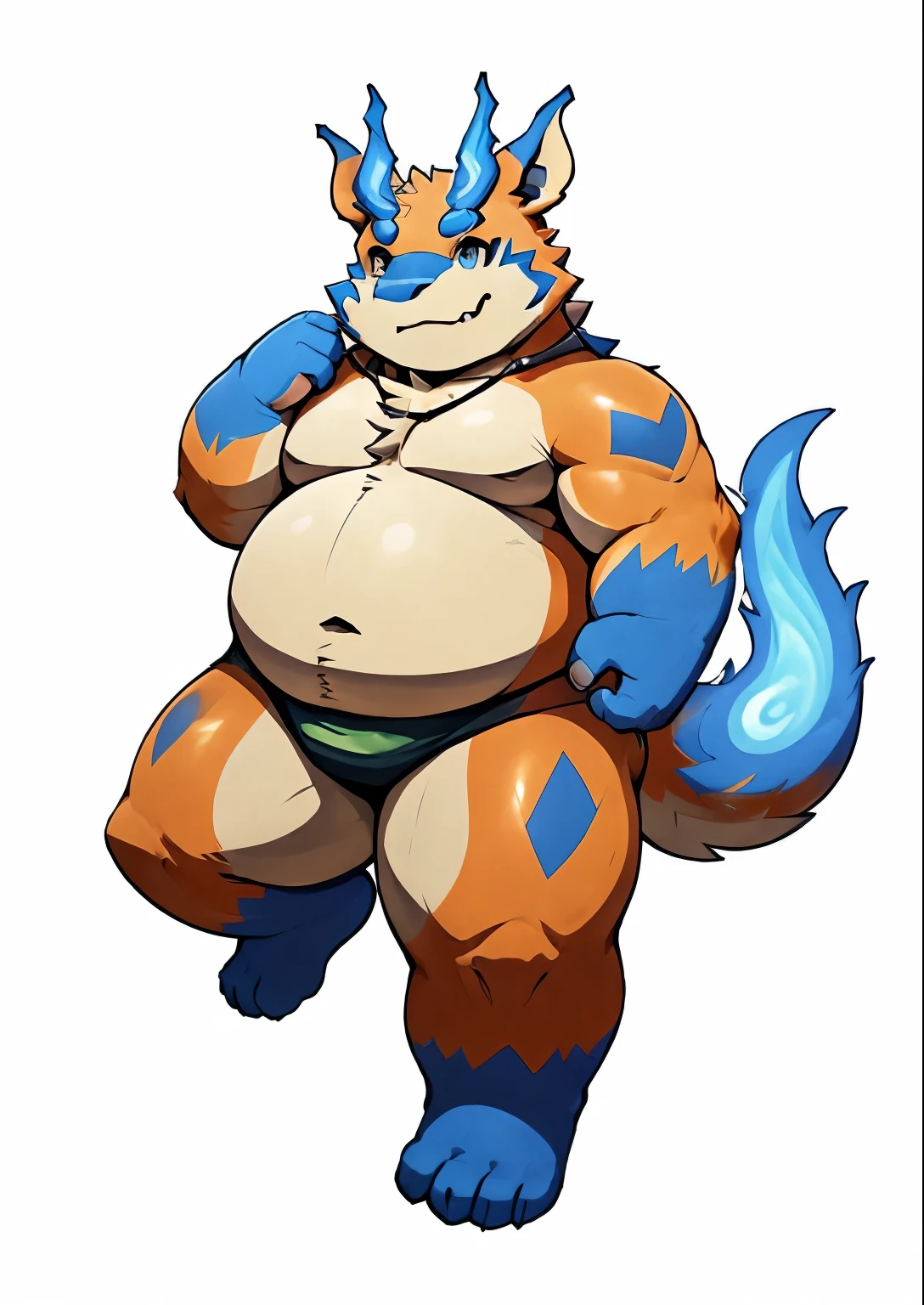  Correct body proportio，solo，male people，bare，Shirtless， A high resolution，obesity，，furry， botailang，Exquisite eyes ，Guilmon