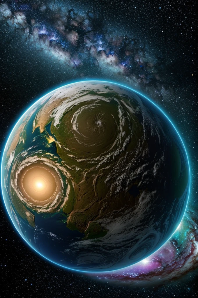 Image of galaxy and nature on a planet
