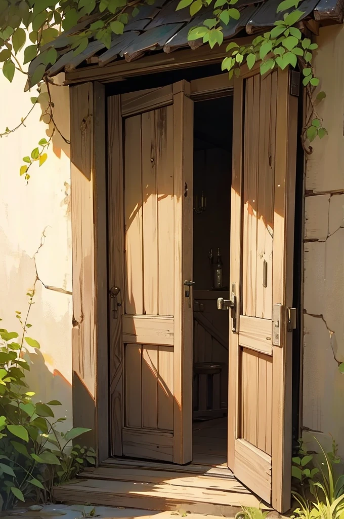 I need a rustic door in the style of a magic fairy, a detailed door